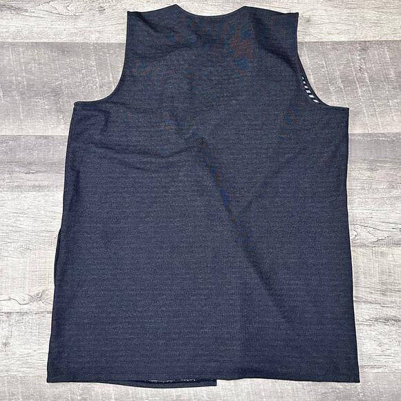 Jones Wear Open Front Cardigan Vest Womens 3X Navy Blue Draped Tunic Pockets - Picture 3 of 6